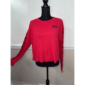 PINK Victoria’s Secret Long Sleeve Waffle Tee Size Small